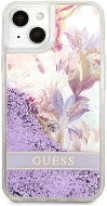 Guess Liquid Glitter Flower Case für Apple iPhone 13 mini Purple - Handyhülle