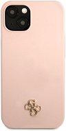 Guess 4G Silicone Metal Logo Apple iPhone 13 mini Pink tok - Telefon tok
