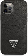 Guess 4G Saffiano Double Card Cover für Apple iPhone 12 / 12 Pro Black - Handyhülle
