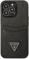 Guess 4G Saffiano Double Card Cover für Apple iPhone 13 Pro Max Black - Handyhülle