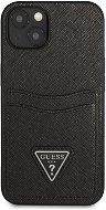 Guess 4G Saffiano Double Card Cover für Apple iPhone 13 Black - Handyhülle