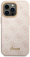 Guess PC/TPU 4G Metal Camera Outline Back Cover for iPhone 14 Pro Pink - Phone Cover