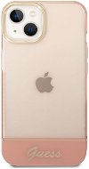 Guess PC/TPU Camera Outline Translucent Back Cover for iPhone 14 Pink - Phone Cover