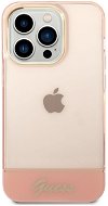 Guess PC/TPU Camera Outline Translucent Back Cover for iPhone 14 Pro Max Pink - Phone Cover