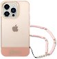 Guess PC/TPU Camera Outline Translucent Back Cover mit Riemen für iPhone 14 Pro Pink - Handyhülle