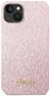 Guess PC/TPU Glitter Flakes Metal Logo Back Cover for iPhone 14 Plus Pink - Phone Cover