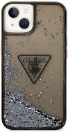Guess PC/TPU Liquid Glitter Triangle Logo Hátlap tok az iPhone 14 készülékhez - fekete - Telefon tok