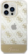 Guess PC/TPU Peony Glitter Script Logo Back Cover for iPhone 14 Pro Max Gold - Phone Cover