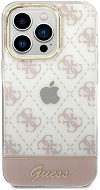 Guess PC/TPU Peony Glitter Script Logo Back Cover for iPhone 14 Pro Max Pink - Phone Cover