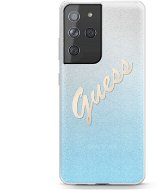 Guess TPU Vintage Backcover für Samsung Galaxy S21 Ultra - Gradient Light Blue - Handyhülle