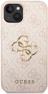 Guess PU 4G Metal Logo Back Cover für iPhone 14 Plus Pink - Handyhülle