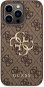Guess PU 4G Metal Logo Back Cover für iPhone 14 Pro Brown - Handyhülle