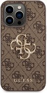 Guess PU 4G Metal Logo Back Cover for iPhone 14 Pro Brown - Phone Cover