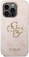 Guess PU 4G Metall Logo Rückseite Abdeckung für iPhone 14 Pro Rosa - Handyhülle