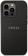 Guess PU Leather Saffiano Back Cover for iPhone 14 Pro Black - Phone Cover
