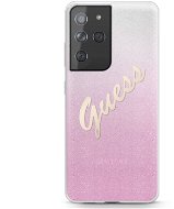 Guess TPU Vintage zadný Kryt na Samsung Galaxy S21 Ultra Gradient Pink - Kryt na mobil