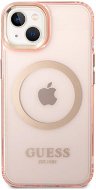 Guess Translucent MagSafe kompatibilis iPhone 14 hátlap tok - rózsaszín - Telefon tok