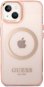 Guess Translucent MagSafe kompatibles Back Cover für iPhone 14 Pink - Handyhülle