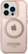 Guess Translucent MagSafe Compatible Back Cover for iPhone 14 Pro Max Pink - Phone Cover
