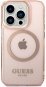 Guess Translucent MagSafe kompatibles Back Cover für iPhone 14 Pro Pink - Handyhülle