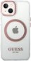 Guess Transparent MagSafe kompatibles Back Cover für iPhone 14 Pink - Handyhülle
