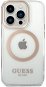 Guess Transparent MagSafe kompatibles Back Cover für iPhone 14 Pro Gold - Handyhülle