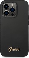 Guess Liquid Silicone Metal Logo Hátlap iPhone 14 Pro Max készülékhez Black - Telefon tok