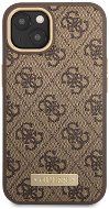 Guess PU 4G MagSafe kompatibles Back Cover für iPhone 14 Brown - Handyhülle
