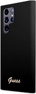 Guess Liquid Silicone Metal Logo Back Cover für Samsung Galaxy S23 Ultra - schwarz - Handyhülle