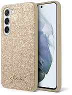Guess PC/TPU Glitter Flakes Metal Logo Zadní Kryt pro Samsung Galaxy S23+ Gold - Phone Cover