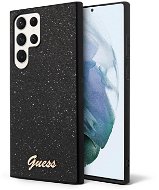 Guess PC/TPU Glitter Flakes Metal Logo Backcover für Samsung Galaxy S23 Ultra Schwarz - Handyhülle