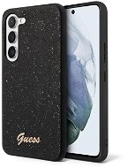 Guess PC/TPU Glitter Flakes Metal Logo Back Cover für Samsung Galaxy S23 - Schwarz - Handyhülle