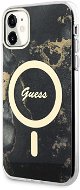Guess Marble IML MagSafe kompatibles Back Cover für iPhone 11 Black - Handyhülle