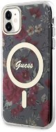 Guess PC/TPU Flowers IML MagSafe kompatibles Back Cover für iPhone 11 khakifarben - Handyhülle