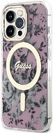 Guess PC/TPU Flowers IML MagSafe Kompatibilní Zadní Kryt pro iPhone 13 Pro Pink - Phone Cover