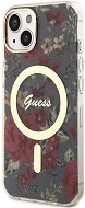 Guess PC/TPU Flowers IML MagSafe kompatibles Back Cover für iPhone 14 Kaki - Handyhülle