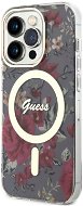 Guess PC/TPU Flowers IML MagSafe kompatibles Back Cover für iPhone 14 Pro Kaki - Handyhülle