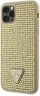 Guess Rhinestones Triangle Metal Logo Hülle für iPhone 11 Pro Max Gold - Handyhülle