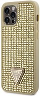 Guess Rhinestones Triangle Metal Logo Kryt pro iPhone 12/12 Pro Gold - Phone Cover