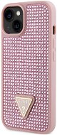 Guess Rhinestones Triangle Metal Logo Kryt pro iPhone 14 Pink - Phone Cover