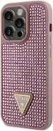 Guess Rhinestones Triangle Metal Logo Kryt pro iPhone 14 Pro Pink - Phone Cover