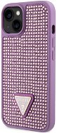 Guess Rhinestones Triangle Metal Logo Kryt pro iPhone 14 Purple - Phone Cover