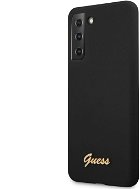 Guess Silicone Metal Logo Script Back Cover for Samsung Galaxy S21+ Black - Phone Cover