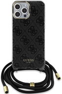 Guess IML 4G Printed Crossbody Zadný Kryt pre iPhone 15 Pro Max Black - Kryt na mobil