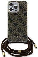Guess IML 4G Printed Crossbody Zadní Kryt pro iPhone 15 Pro Max Brown - Phone Cover