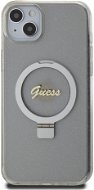Guess IML Ring Stand Glitter MagSafe Zadný Kryt na iPhone 15 Plus Transparent - Kryt na mobil