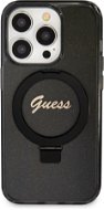 Guess IML Ring Stand Glitter MagSafe Zadní Kryt pro iPhone 15 Pro Black - Phone Cover