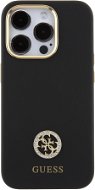 Guess Liquid Silicone 4G Strass Metal Logo Zadní Kryt pro iPhone 15 Pro Max Black - Phone Cover
