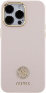 Guess Liquid Silicone 4G Strass Metal Logo iPhone 15 Pro Max rózsaszín tok - Telefon tok