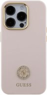 Guess Liquid Silicone 4G Strass Metal Logo Zadný Kryt pre iPhone 15 Pro Pink - Kryt na mobil